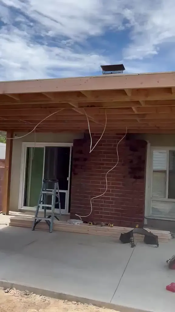 New wood patio cover built by LB Handyman On Demand